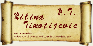 Milina Timotijević vizit kartica